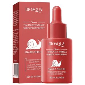 BIOAQUA Snail Essence Facial Serum Collagen Protein Nourishing Skin Anti-Wrinkles Moisturizing Smooth Face Skin Care 30ml / 1fl.oz