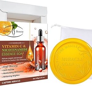 AICHUN BEAUTY Handmade Essence Soap Deep Cleaning Moisturizing Repair Oil Control Skincare 100ml (Vitamin C & Nicotinamide)