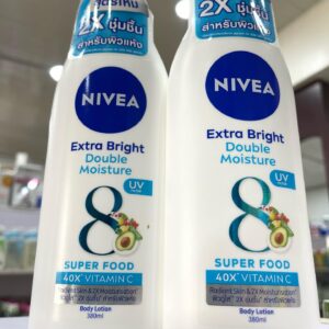 NIVEA EXTRA BRIGHT DOUBLE MOISTURE BODY LOTION I N12500 EACH