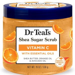 Dr Teal's Shea Sugar Scrub, Citrus, Vitamin C & Essential Oil - 538G