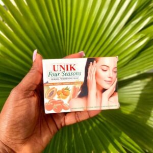 Unik Four Seasons soap, 🍅🥕🍊🍈 Enriched with the goodness of tomatoes, carrots, citrus, and papaya, it's nature's bounty for your skin . .