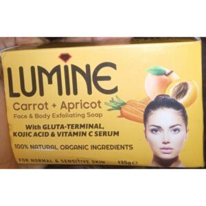 Carrot+Apricot Face And Body Exfoliating Soap With Gluta-terminal Kojic Acid And Vitamin C Serum (Lumine